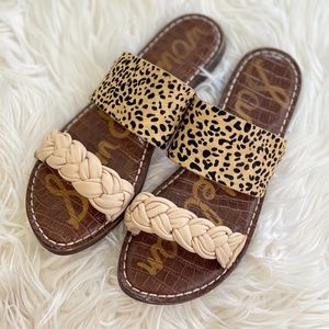 Sam Edelman Braided Leopard Slides | Size 7